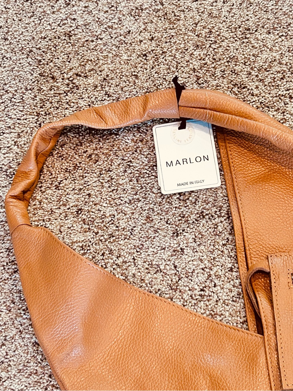 Marlon Giselle Leather Bag Slouchy Hobo Raw Suede Interior Made in Italy NEW - Picture 6 of 16